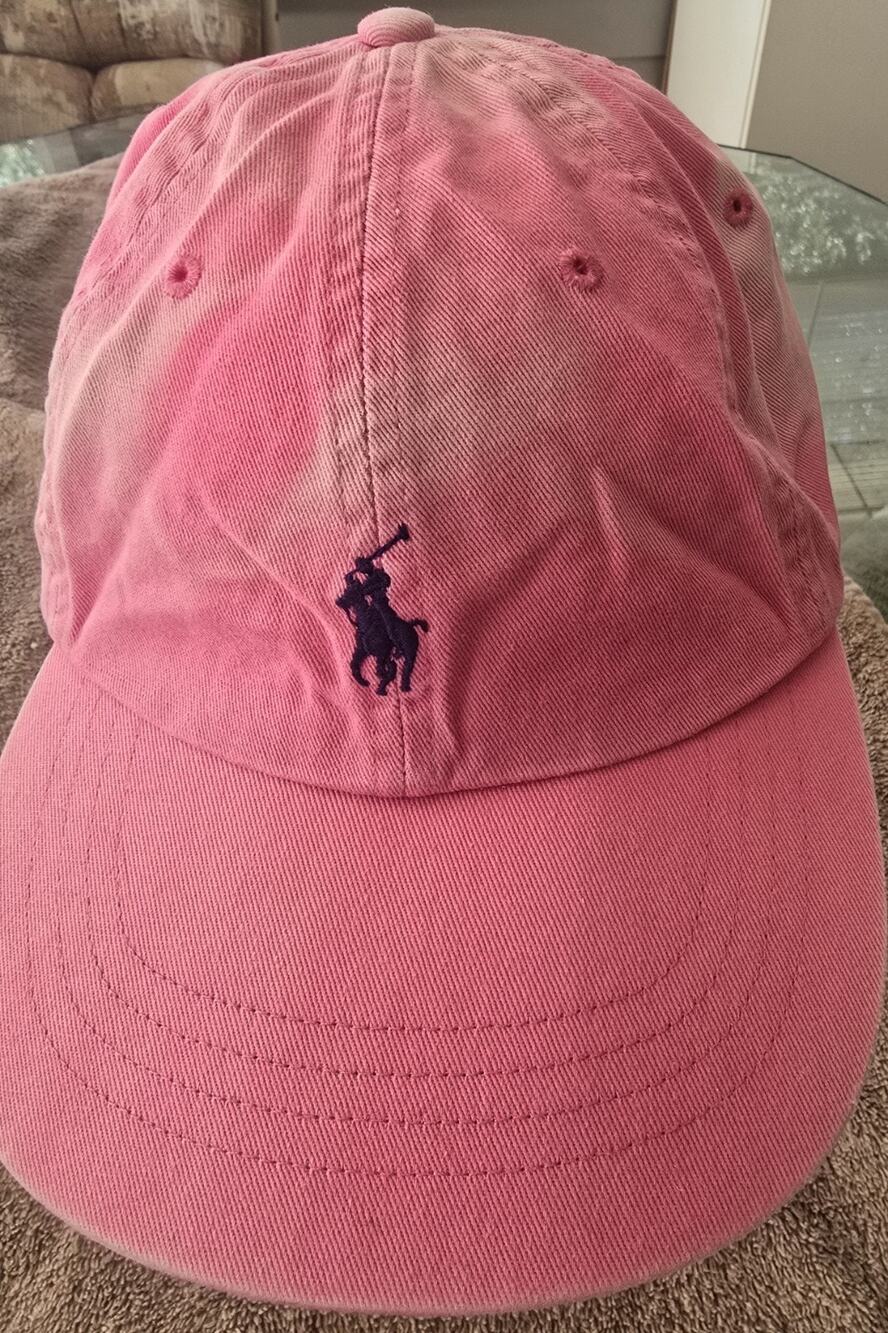 Polo Ralph Lauren Hat Cap Pink Pony Logo Adjustable Strapback FADED